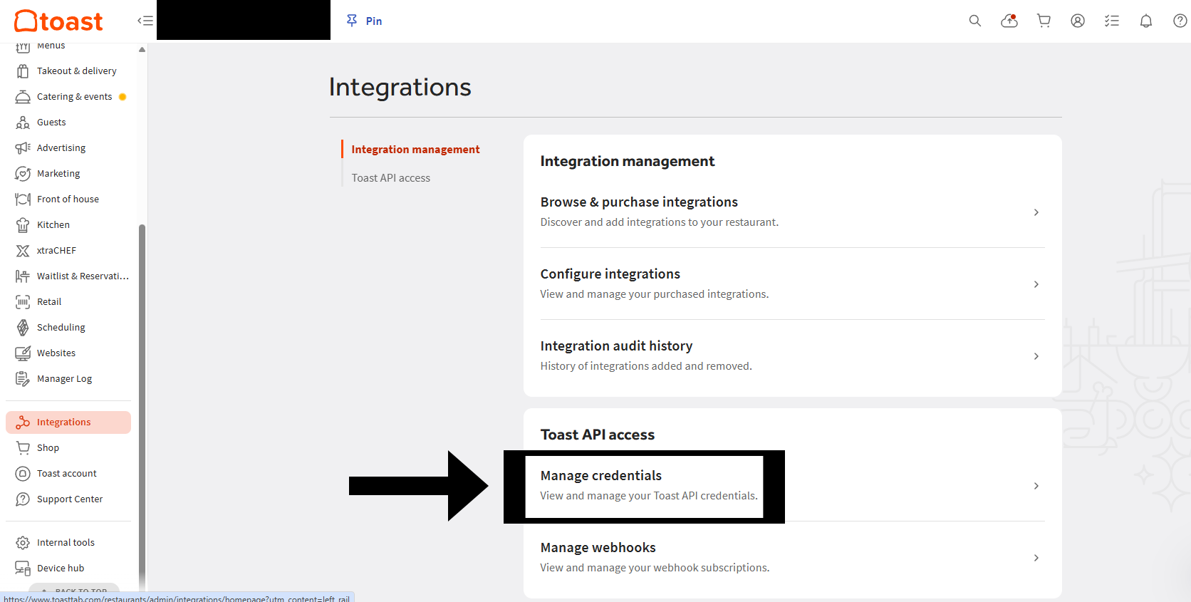 Step 3: Manage credentials