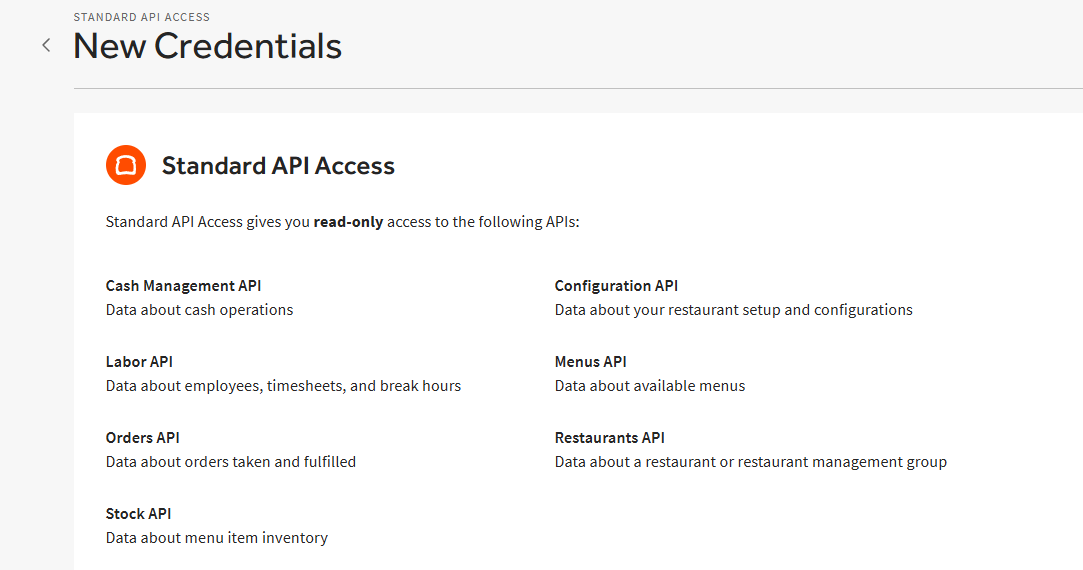 Step 6: Standard API Access